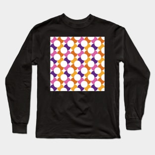 Mid Mod Flowers Pink & Orange Long Sleeve T-Shirt